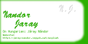nandor jaray business card